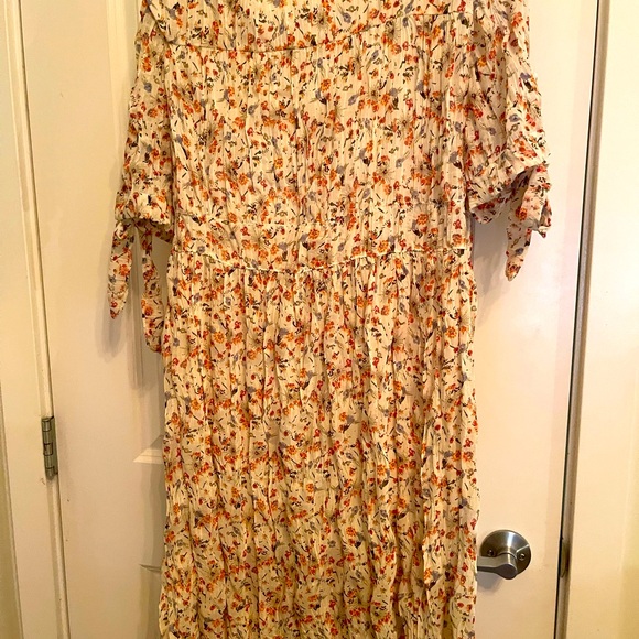 Pol Midi dress - beautiful details and floral print - size L - Picture 2 of 7